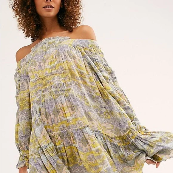 Free People See Y’a There Mini Dress- Clear Jade Combo- XS - Picture 2 of 2